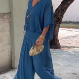 Larisa – Compleu Chic Estival Cu Pantaloni Fluizi