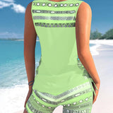 Márcia - Tankini s geometrickým vzorom
