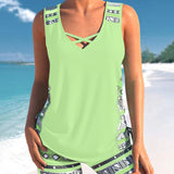 Márcia - Tankini s geometrickým vzorom