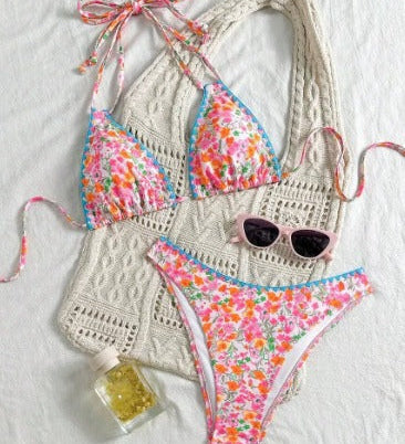 Rita – Bikiny s viazaním na krku v živých farbách