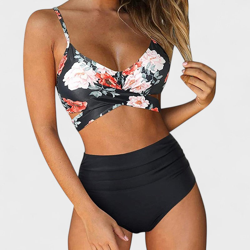 Marta - Braga de bikini de tiro alto estilo veraniego