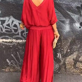Larisa – Compleu Chic Estival Cu Pantaloni Fluizi