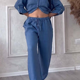 Fara | Set din Bumbac și In Luxe – Cămașă și Pantaloni